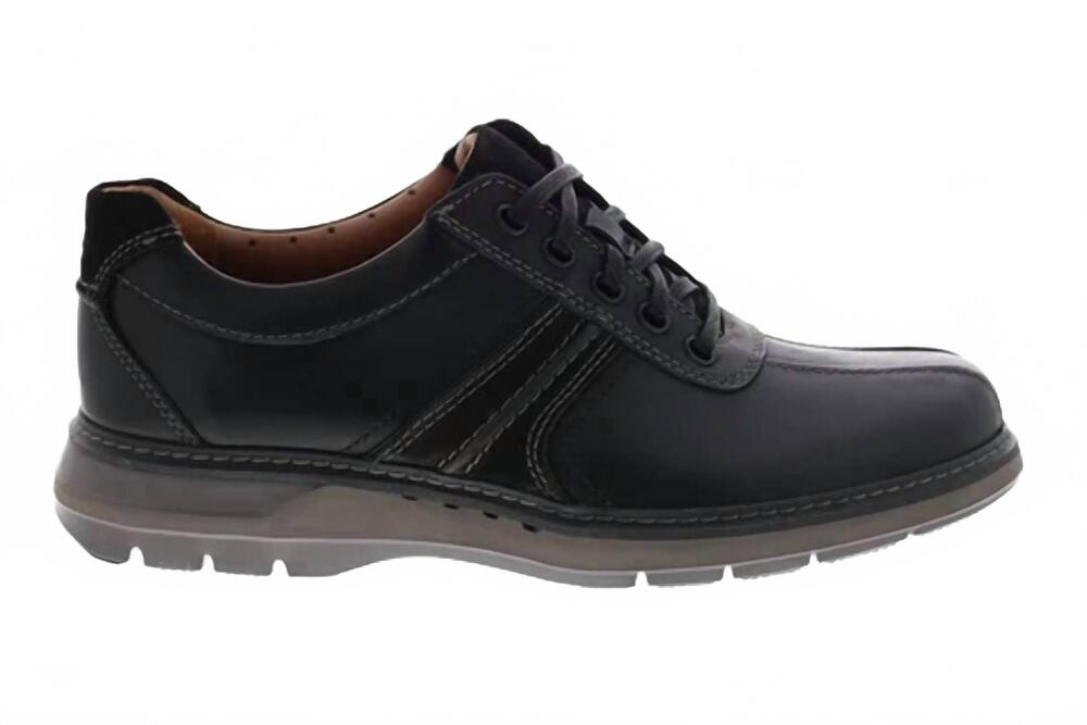 NEW CLARKS men's un ramble go shoes in black leather